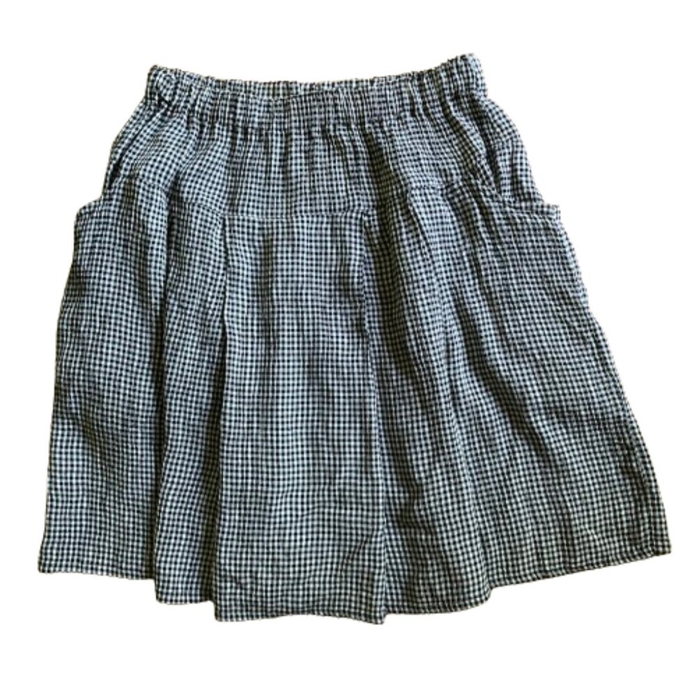 Flax Black and White Checkered Skater Skirt